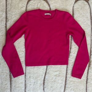 Alice + Olivia Hot Pink Cashmere Blend Crew Neck Sweater